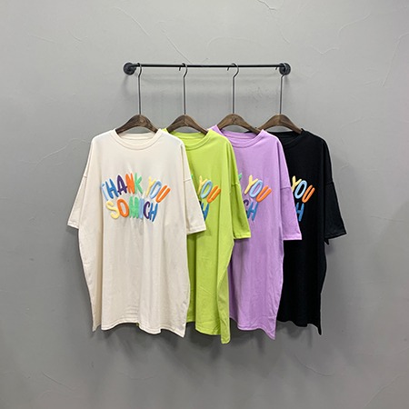 1+1 땡큐 박시롱 티셔츠